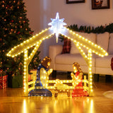 Tangkula 4.7 FT Christmas Lighted Nativity Scene Set