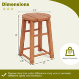 Tangkula Outdoor Wood Bar Stools Set with Round Seat