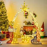 Tangkula Christmas 6 Feet Lighted Nativity Scene Yard Decoratio with 240 Warm White LED Lights