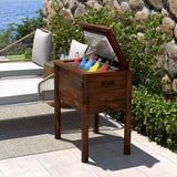 Tangkula Wooden Patio Cooler 54 Quart