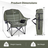 Tangkula Camping Chair | Portable Oversized Outdoor Folding Camp Chair with Padded Seat