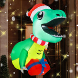 Tangkula 3.3 FT Christmas Inflatable Dinosaur Broke Out from Window
