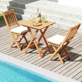 Tangkula Acacia Wood Patio Bistro Set 3