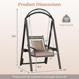Tangkula Outdoor Patio Swing with Heavy-Duty Metal Frame