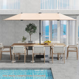Tangkula 13 FT Large Patio Umbrella w/LED Solar Lights