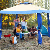 Tangkula 13 x13Ft Pop-Up Gazebo, Outdoor Canopy Shelter Tent w/ 2-Tier Roof