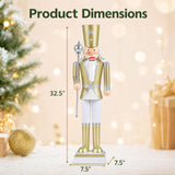 Tangkula 32.5" Christmas Nutcracker with Tall Hat & Scepter