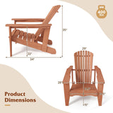 Tangkula Solid Wood Garden Chair with High Backrest