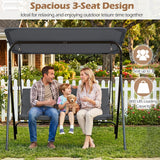 Tangkula 3 Person Porch Swing with Removable Cushions