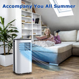 Portable Air Conditioner, 9000BTU 4-in-1 Multi-function Air Conditioner with 2 Wind Speeds, Remote Control, 24H Timer