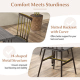Tangkula Dining Table Set for 4, Kitchen Table and Chairs Set of 4 w/Metal Frame, 360° Swivel Feet
