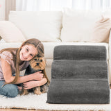 Tangkula Foam Dog Stairs for High Beds, Extra Wide & Deep Pet Ramp