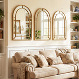 Tangkula 35" x 23" Gold Arched Wall Mirror (Arched)