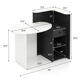 Tangkula Reception Desk, Front Counter Desk with Lockable Drawer & Adjustable Shelf