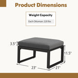 Tangkula Patio Ottoman Footrest for Patio Furniture