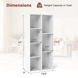 Tangkula 7-Cube Bookcase | Freestanding Storage Organizer with 7 Open Cubbies