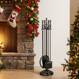 Tangkula 4 in 1 Indoor Outdoor Fire Place Set Tools with Poker