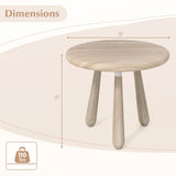 Tangkula 18” Round Outdoor Mahogany Wood Side Table