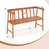 Tangkula Garden Bench with Slatted Seat for Porch, Park, Backyard