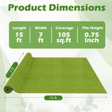 Tangkula 15 FT x 7 FT Artificial Turf Rug
