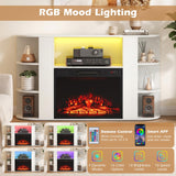 50" Fireplace TV Stand with RGB Lights and 23" Electric Fireplace for Living Room