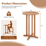 Tangkula Outdoor Acacia Wood Bar Table