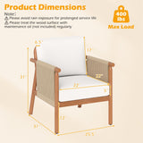 Tangkula Acacia Wood Patio Club Chair Boho Accent Chair（1/2/4）