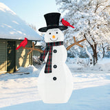 4.2 FT Lighted Christmas Snowman with Redbirds - Tangkula