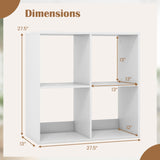 Tangkula 4-Cube Bookcase, 3-Tier Bookshelf with Open Compartments