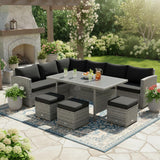 Tangkula 7 Pieces Patio Furniture Set for Backyard Garden Poolside