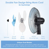Tangkula 16 Inch Pedestal Fan, Adjustable Height, 3 Speed