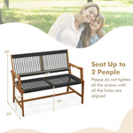 Tangkula Outdoor Acacia Wood Bench