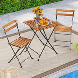 Tangkula 3 Pieces  Outdoor Square Patio Bistro Set