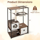 Tangkula Modern Cat Tree with Metal Frame