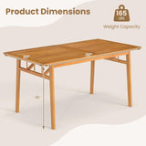 Tangkula 63” Acacia Wood Dining Table for 6 People