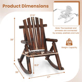 Tangkula Wood Outdoor Rocking Chairs Set of 1/2