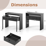 Tangkula Extendable Computer Desk with 2 Storage Drawers