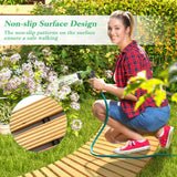Tangkula Roll-Out Garden Pathway, 7 FT Wooden Garden Pathway w/Non-Slip Surface, Metal Wires with Plastic Sheath