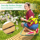 Tangkula Roll-Out Garden Pathway, 7 FT Wooden Garden Pathway w/Non-Slip Surface, Metal Wires with Plastic Sheath