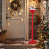 Tangkula 5.3 Ft 2-in-1 Musical Christmas Street Lamp with Falling Snow