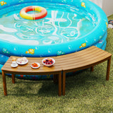 Tangkula Acacia Wood Outdoor Curved Bench