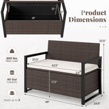 Tangkula 40 Gallon Outdoor Bench with Storage