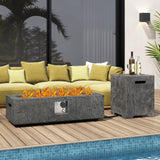 Tangkula 50,000 BTU Fire Pit Table Set, 42.5” Magnesium Oxide Propane Gas Fire Pit w/Hideaway Tank Holder, Protective Cover Included, Simple Ignition