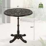 Tangkula 27" Round Cast Aluminum Patio Bistro Table