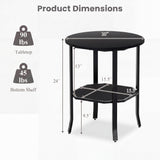 Tangkula 2-Tier Round Side End Table for Small Space