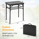 Tangkula 2 FT Folding Camping Table w/Robust Aluminum Build & Large Storage Net