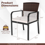 Tangkula Outdoor Dining Chairs Set of 4