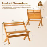 Tangkula Foldable Acacia Wood Outdoor Bench