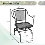 Tangkula Outdoor Rocking Chair Set Patio Rocker Chairs with Steady Rocking Function