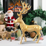 Tangkula Standing Reindeer Statue, Aluminum Deer Sculpture for Indoors, Christmas Reindeer Decor Statue for Home Office Shop School
